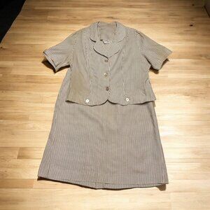 Vintage 1960s Classic Lady By Constantine Striped Two-Piece Blouse Skirt‎ Set 16